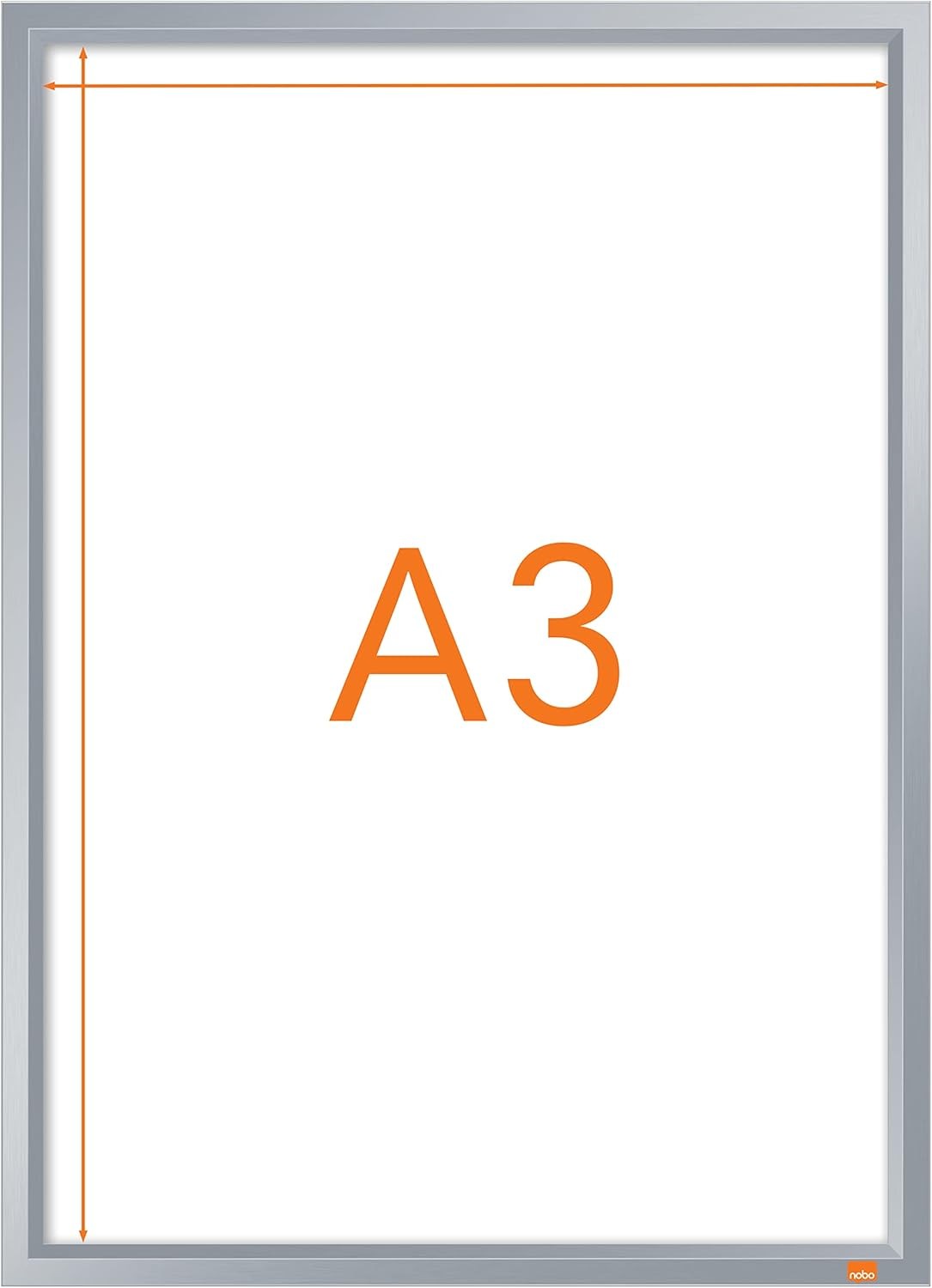 Nobo A3 Poster Frame With Anodised Clip Frame, Wall Mountable Sign Holder, Throu