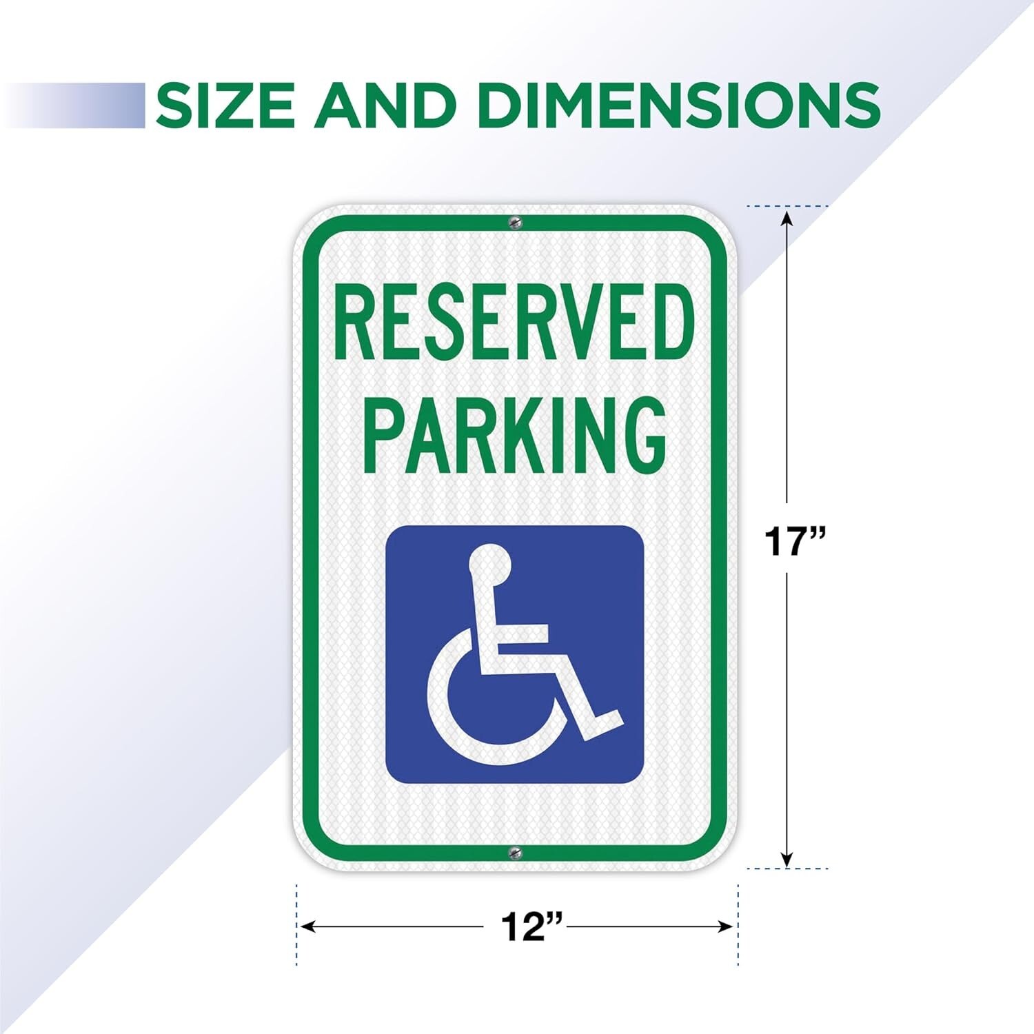 Handicap Parking Sign – Pack of 6 – Handicap sign – 12&Prime; x 18&Prime; Engineer Grade …