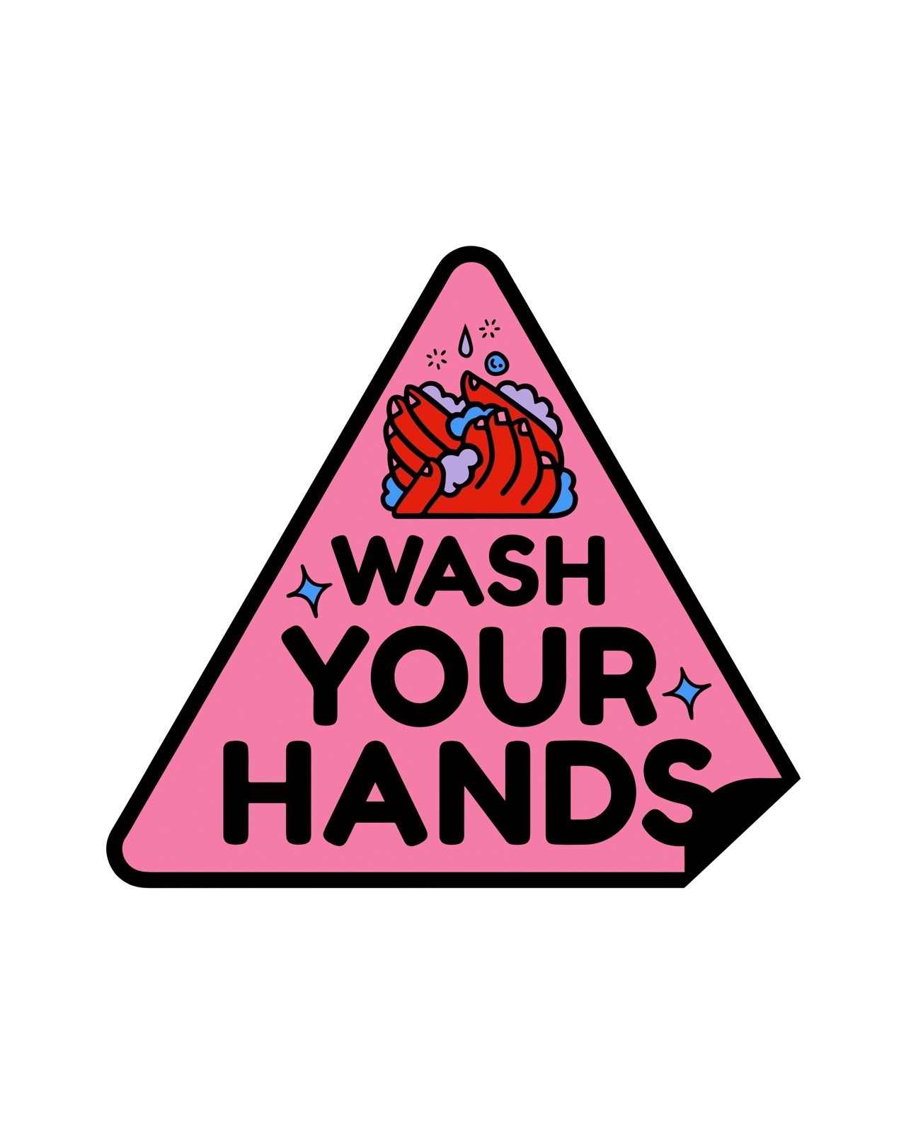 Please Wash Hands Sign Sticker Decal 3”