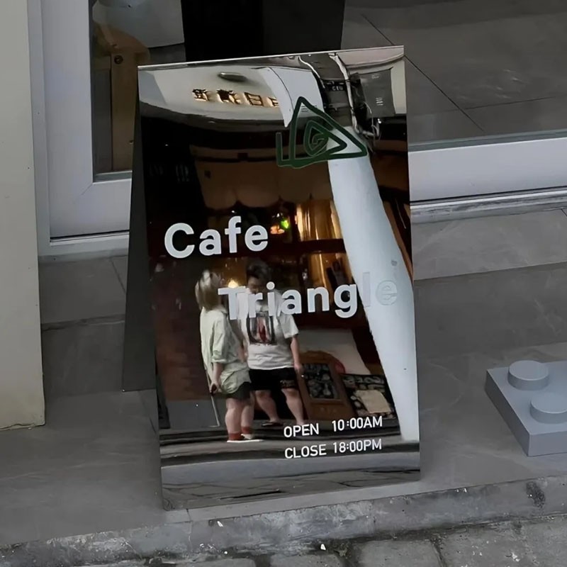Custom A-Frame Sidewalk Sign Double-Sided Stainless Steel Outdoor Display