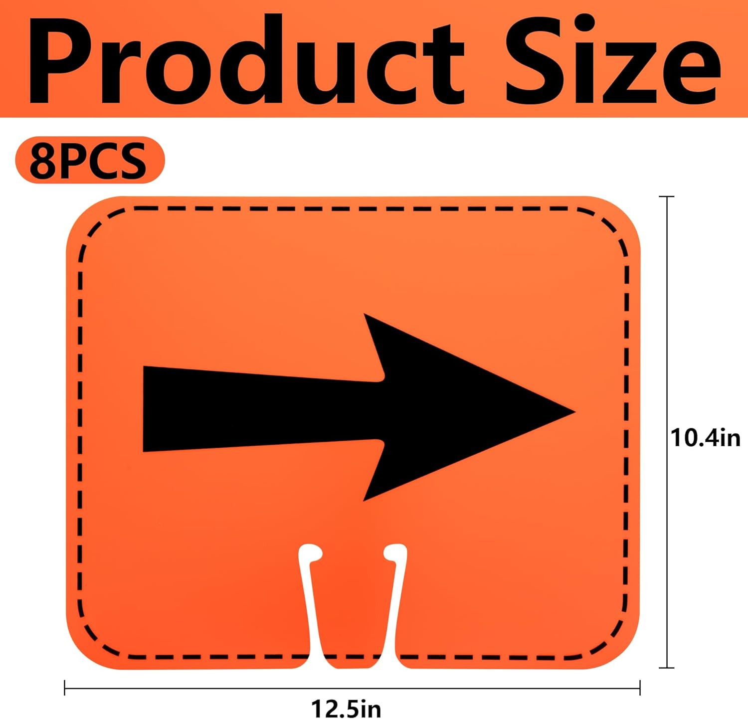 8 Pcs Traffic Cone Arrow Signs, 12.5&Prime; x 10.4&Prime; Reversible Directional Cone Top…