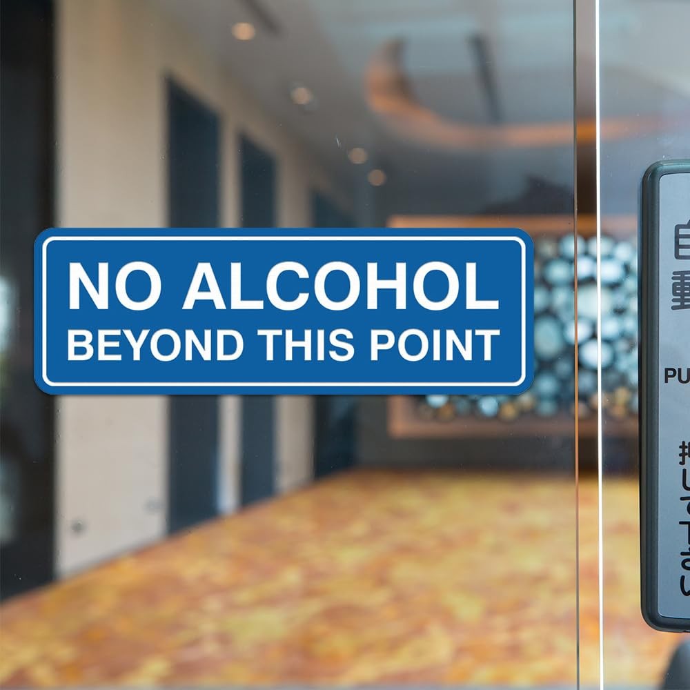 Standard No Alcohol Beyond This Point Sign – Black – Large 3 x 9&Prime;