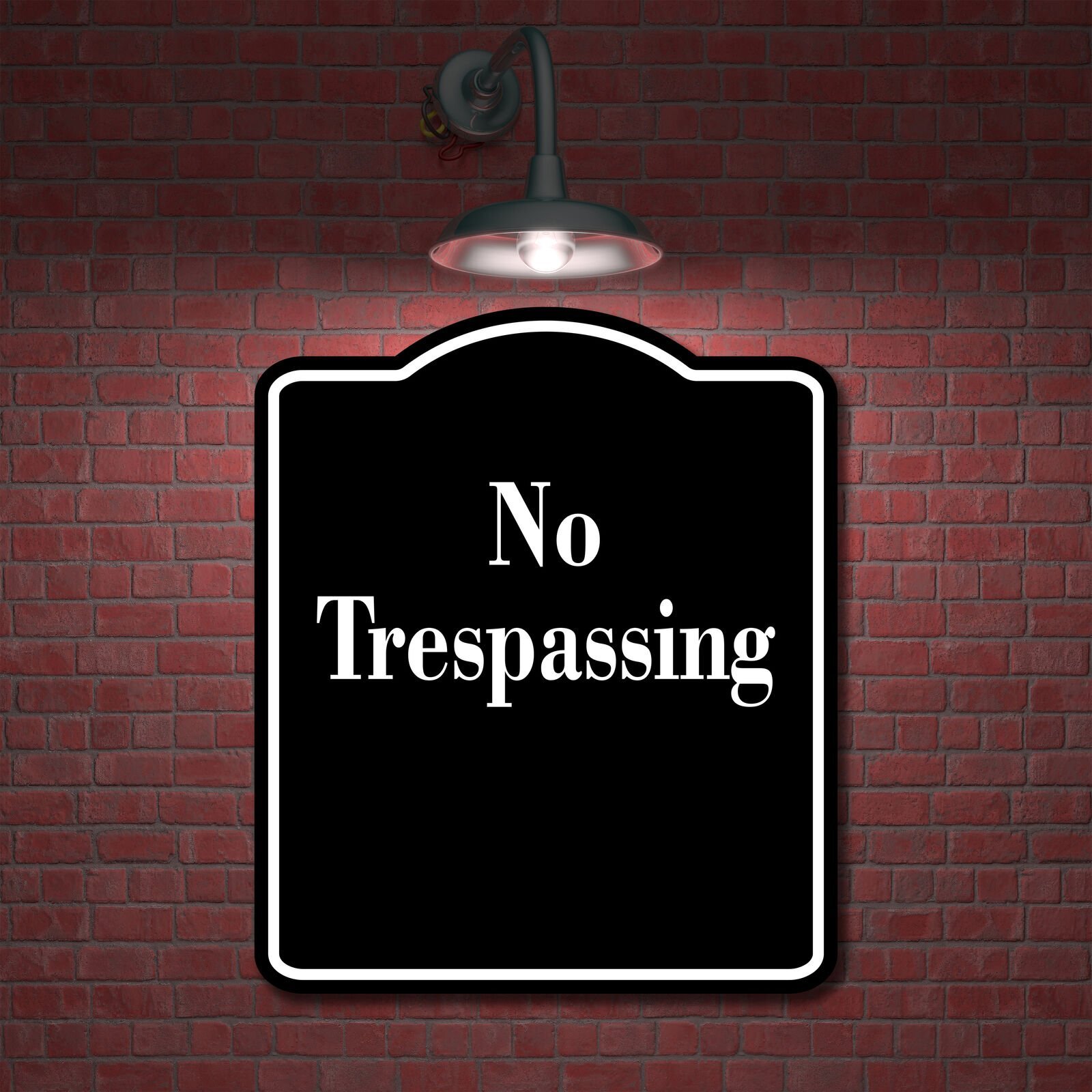 No Trespassing Elegant BLACK Aluminum Composite Sign