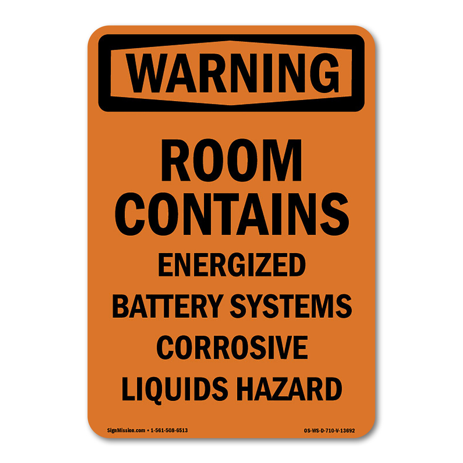 Room Contains Energized ANSI Warning Sign Metal Plastic Decal