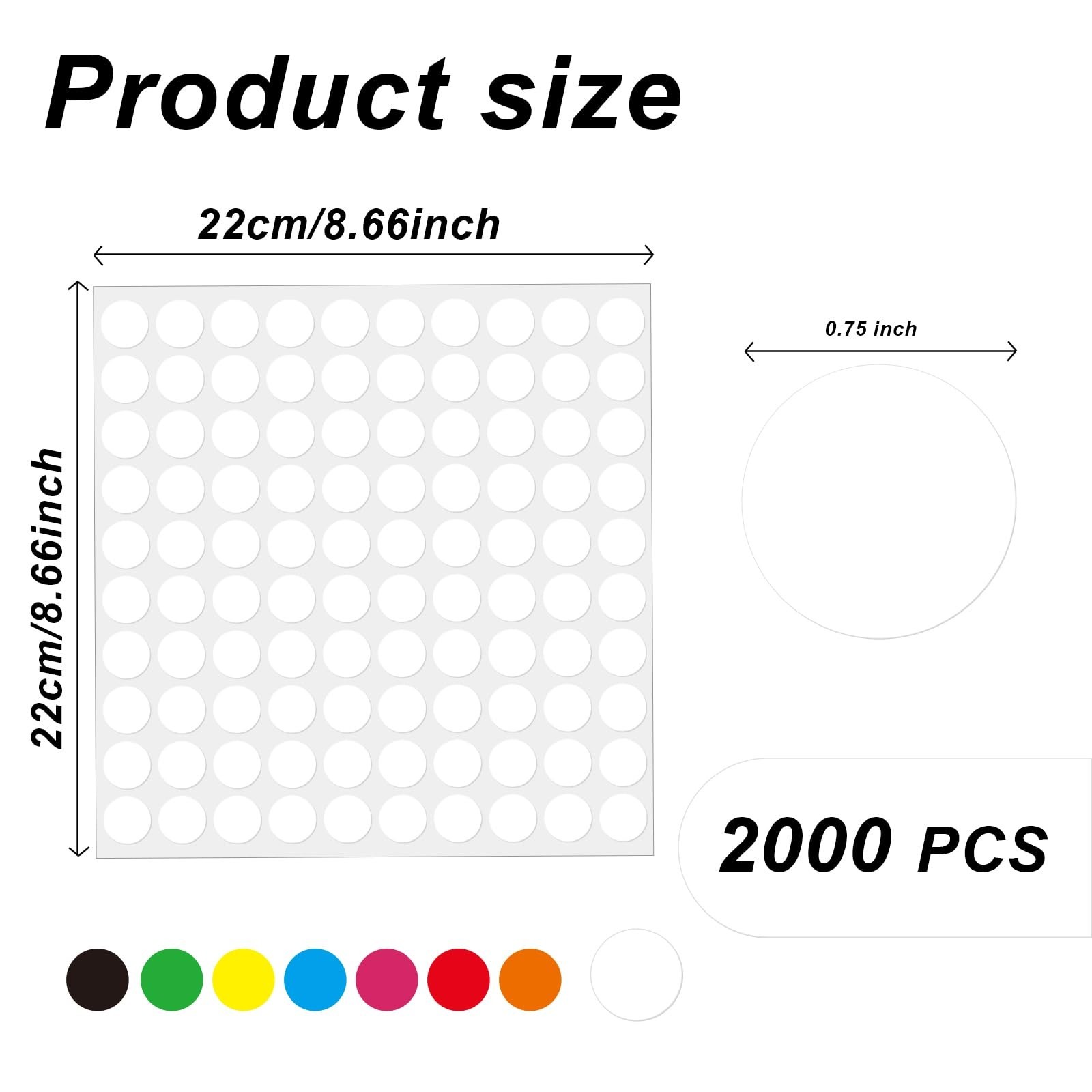2000 Pcs 3/4&Prime; Garage Sale Price Stickers Sheets, White Yard Sale Price Sticke…