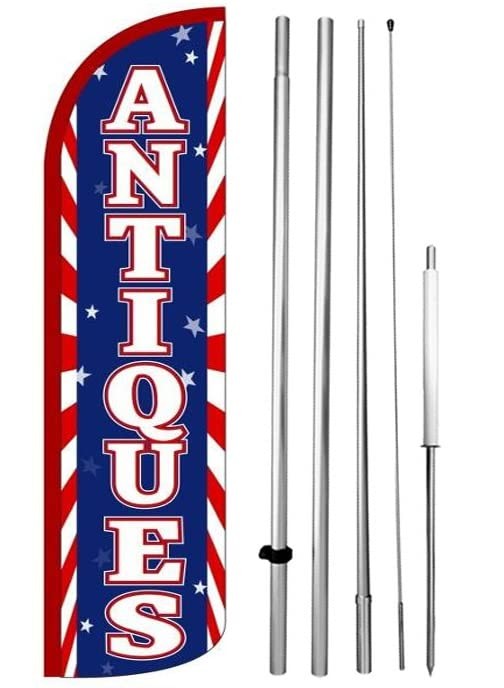 Plesiu 4 Less Co Antiques Windless Feather Swooper Flag Kit 15 Ft Tall Large