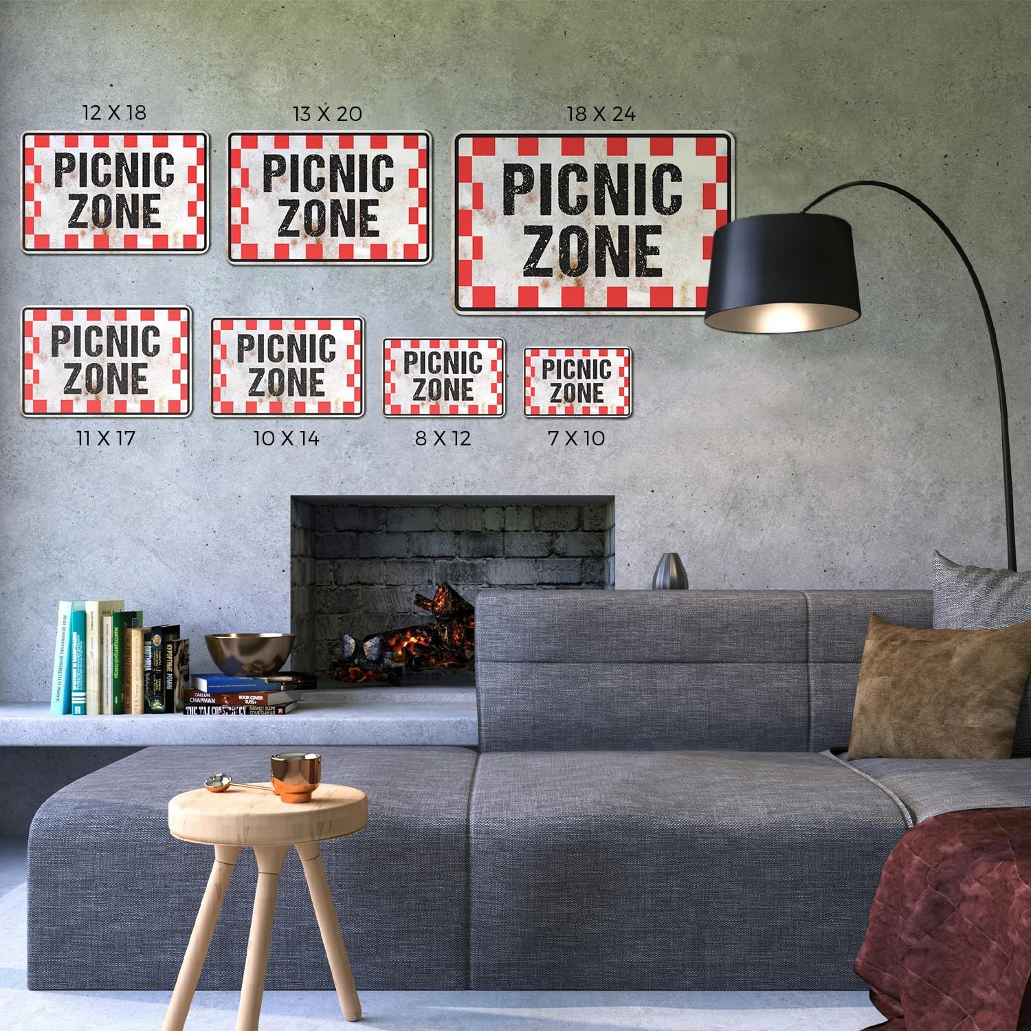 Picnic Zone (2 Pack) 8 Inch x 12 Inch Novelty Plastic Sign Blankets Baskets S…