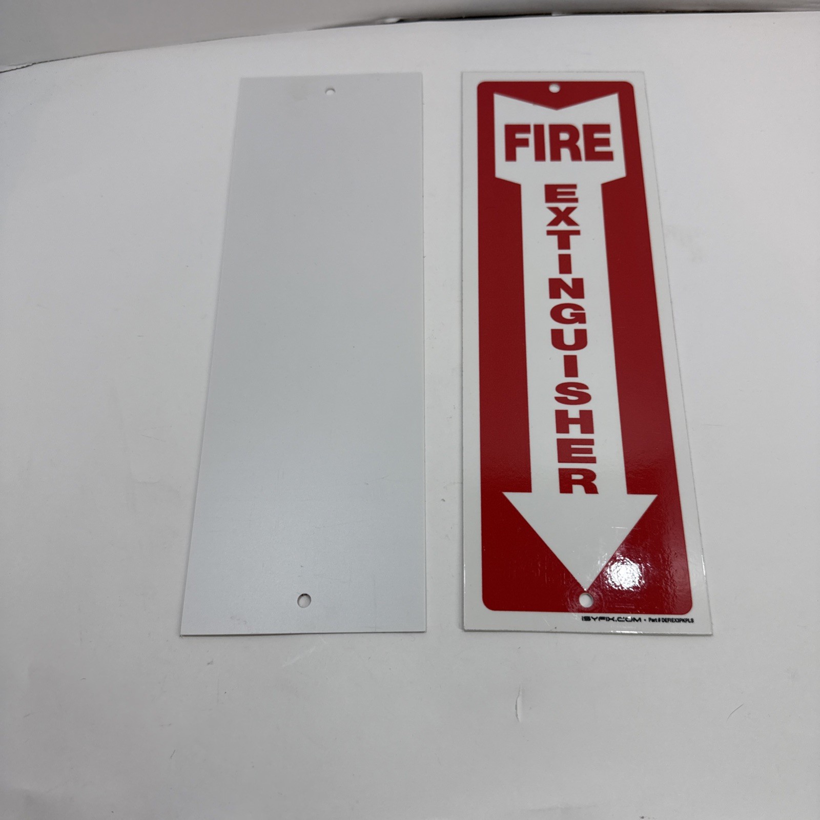 Fire Extinguisher Signs 2 Plastic Red Wall Mount 12&Prime; Business Compliance Signage