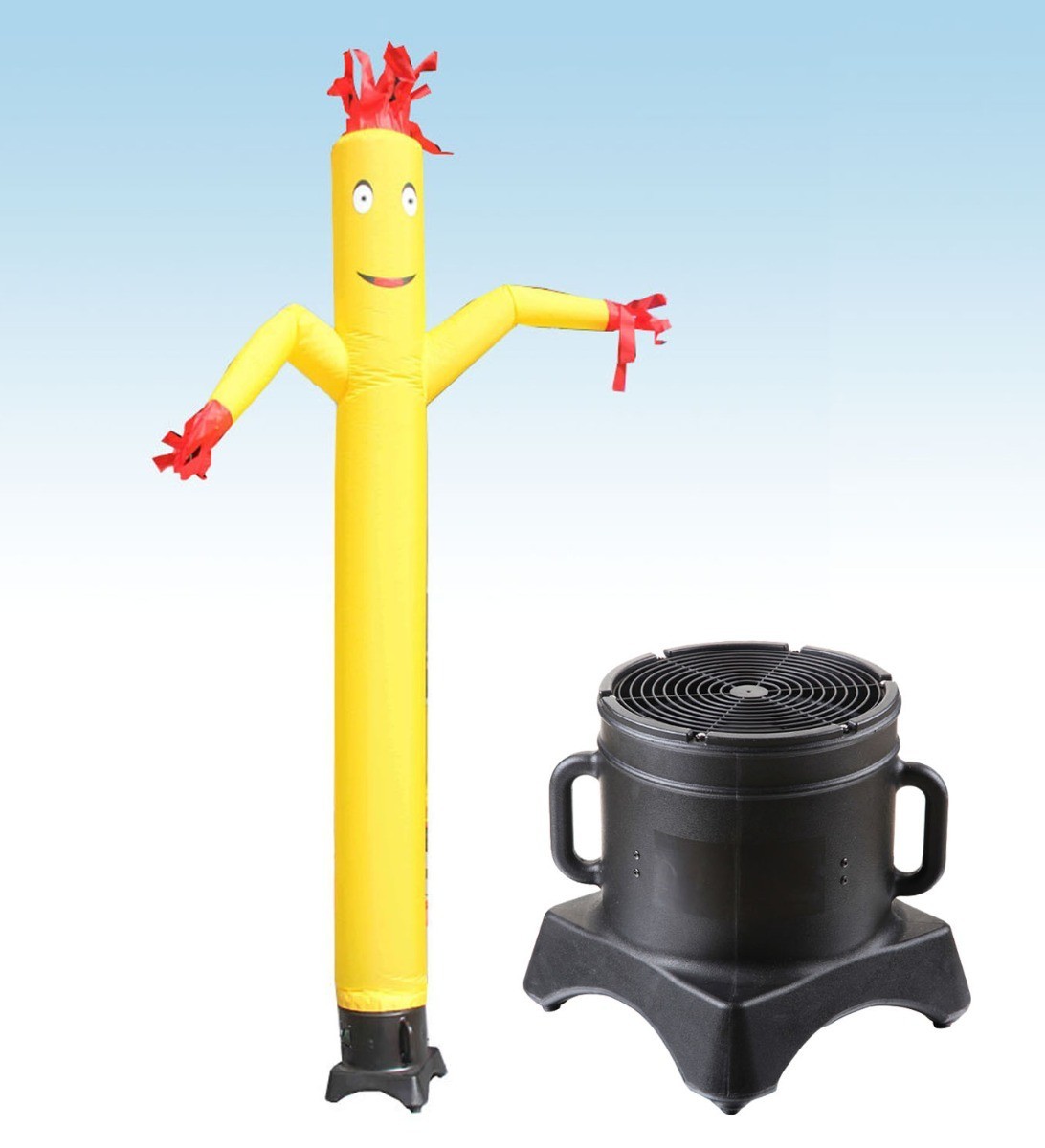 Advertising Inflatable Tube Man 12ft Yellow Blow Up Wavy Flailing with Blower