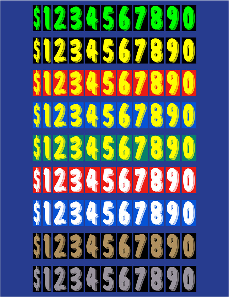 7.5&Prime; H Car Dealer Windshield Stickers 11 Dozen Pricing Numbers You Pick Color