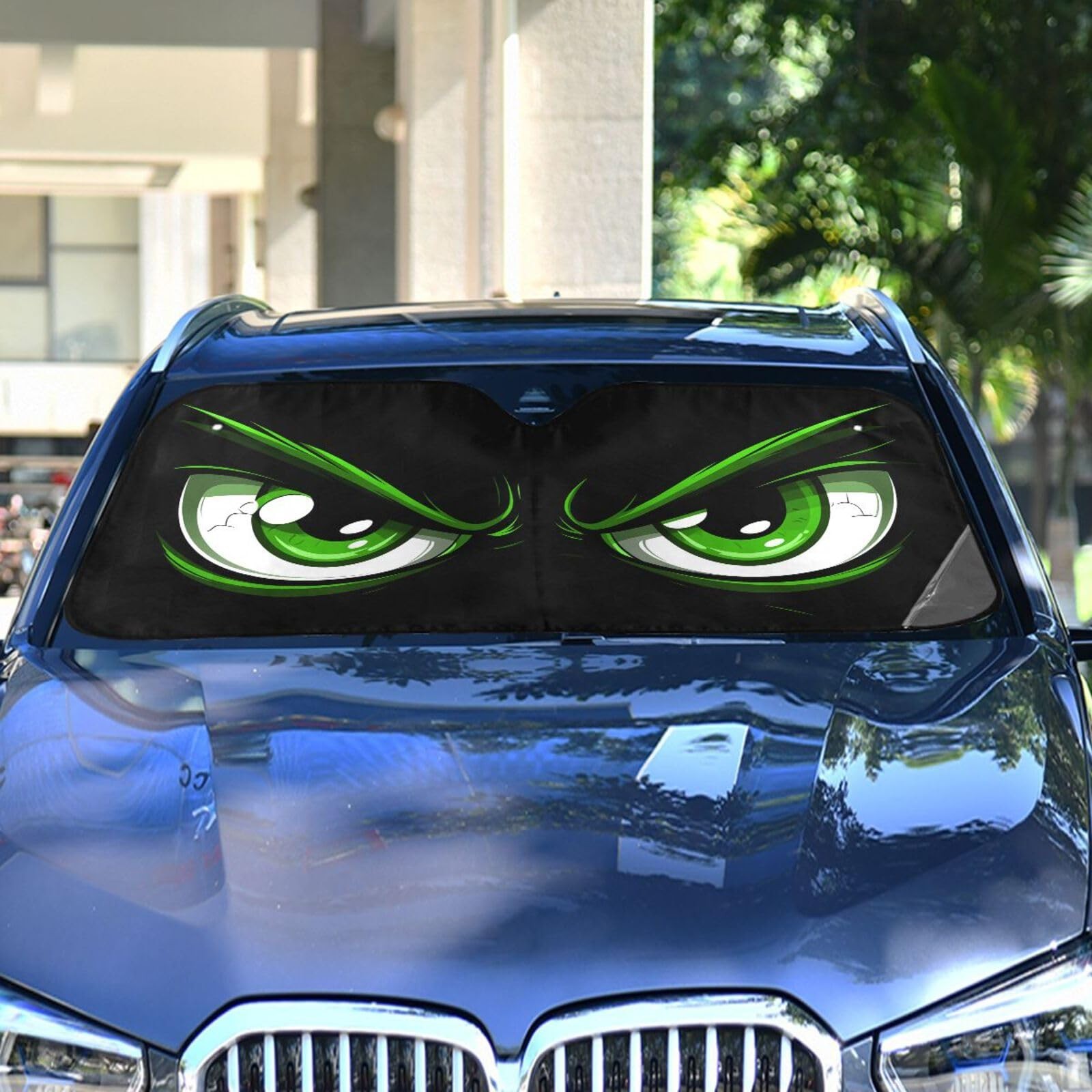 Evil Green Eyes Windshield Sun Shade for Car Auto SUV Truck Foldable Front Wi…