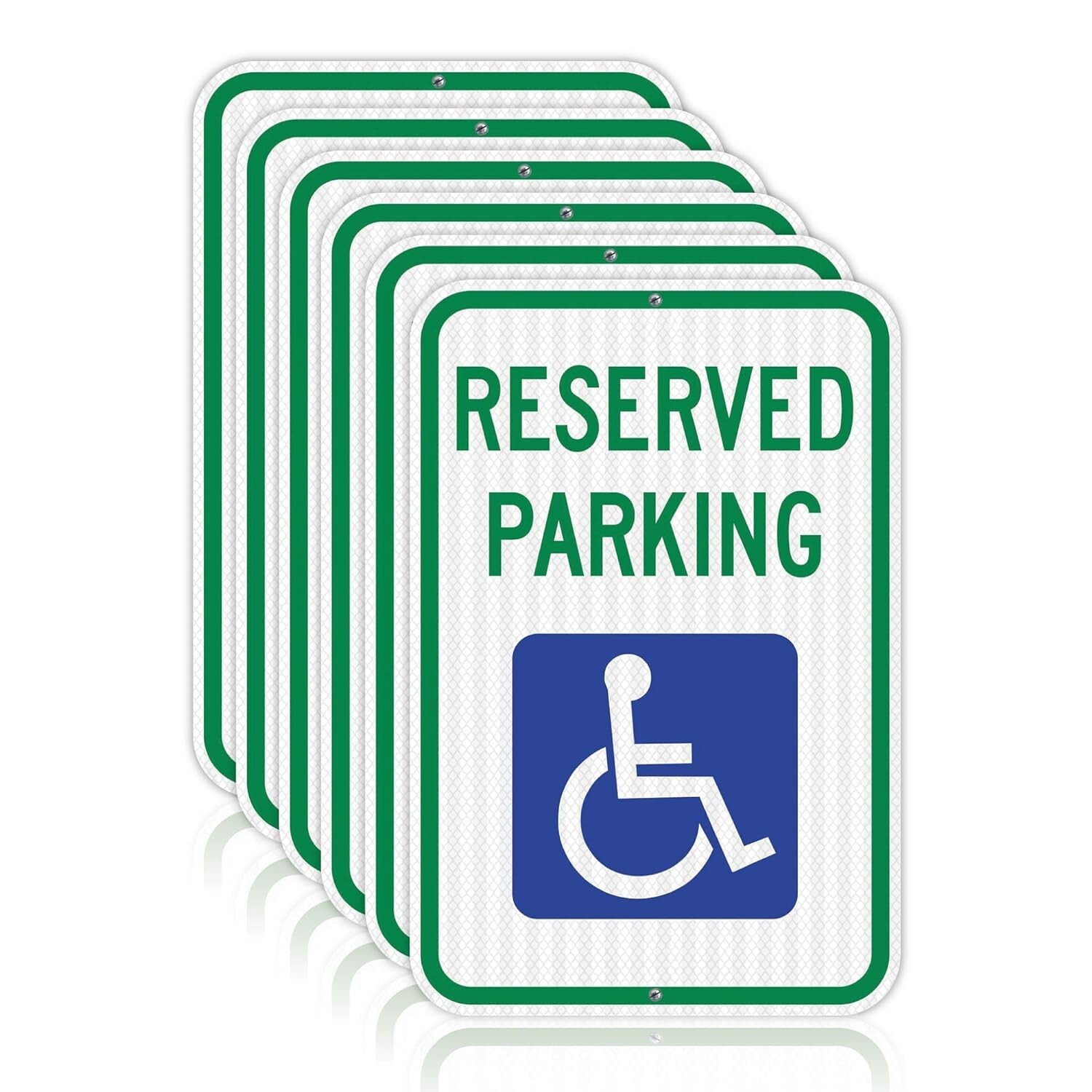 Handicap Parking Sign – Pack of 6 – Handicap sign – 12&Prime; x 18&Prime; Engineer Grade …