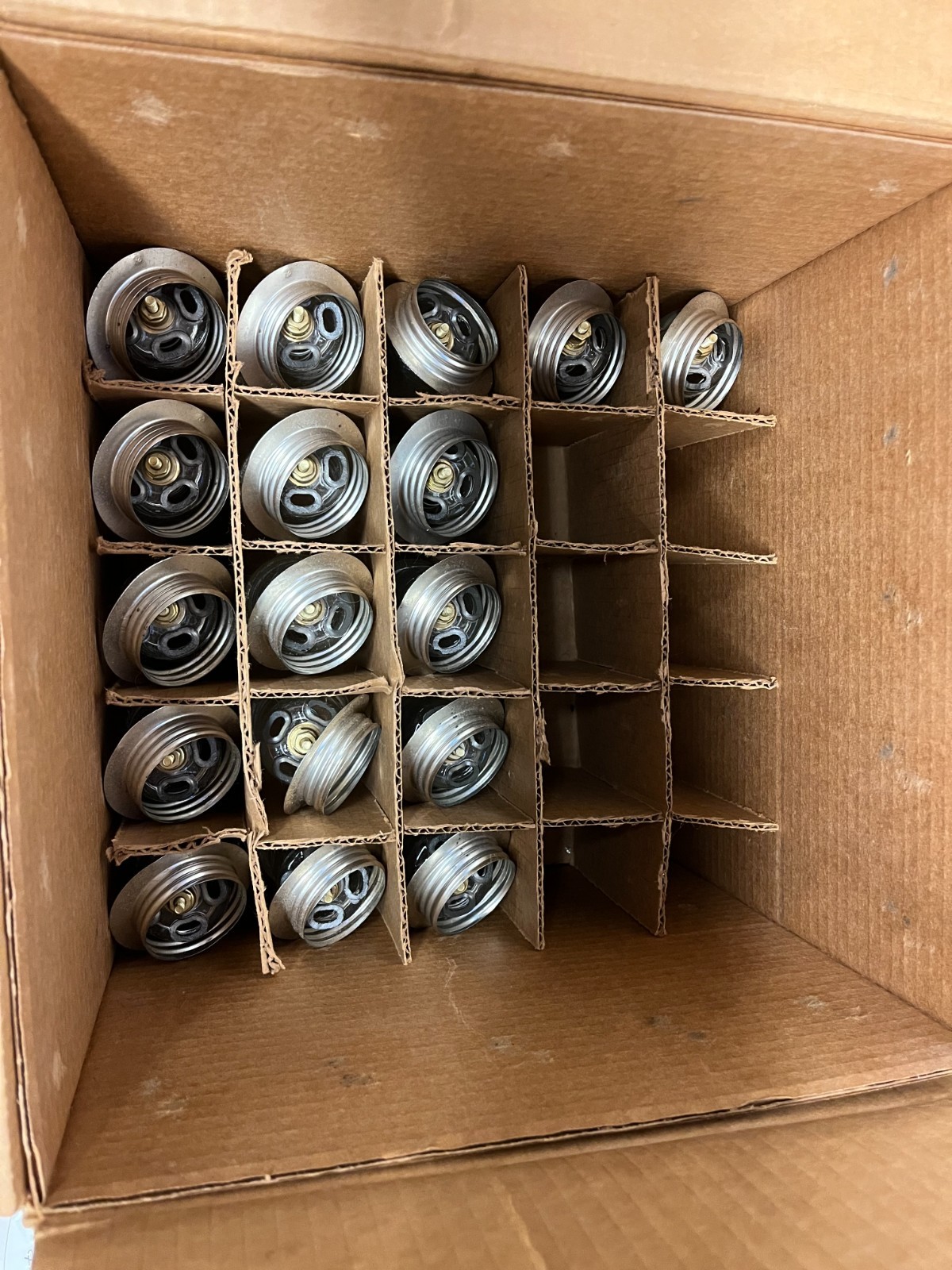 17 New Old Stock Neon Sign Glass Housing #100 Insulator with Mounting Rings