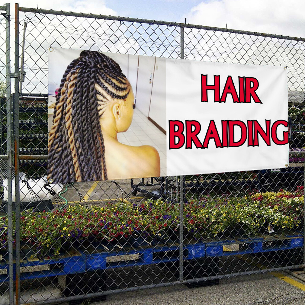 Vinyl Banner Multiple Sizes Hair Braiding Outdoor Advertising Printing Business