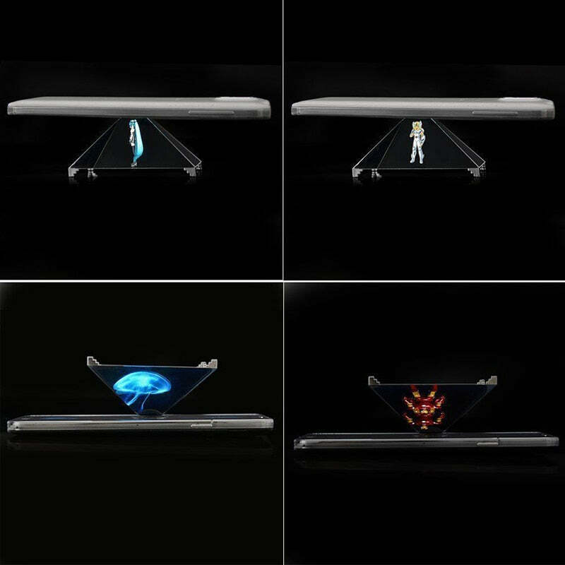 3D Hologram Pyramid Display Projector Video Stand Universal For Smart Mobile Pho