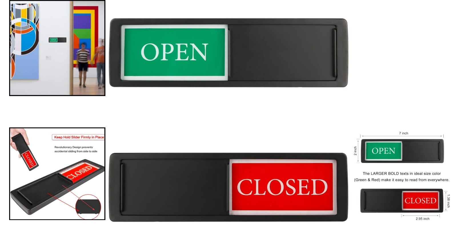 Open Closed Sliding Sign for Studios & Offices – Easy to Read Design