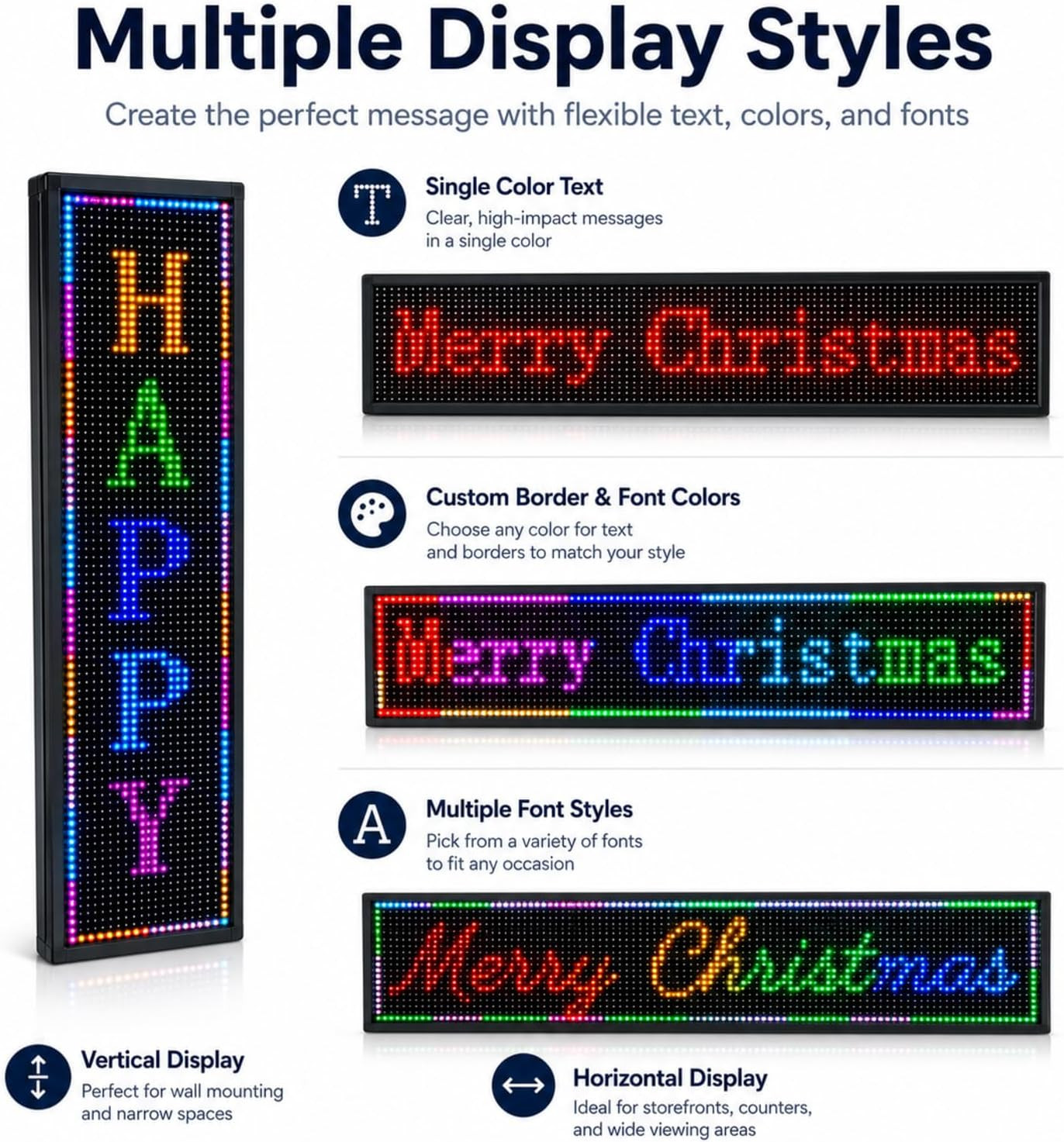 Wifi Programmable LED Sign 40&Prime; X 8&Prime;, Outdoor P10 Store Sign | IP65 Waterproof, 4