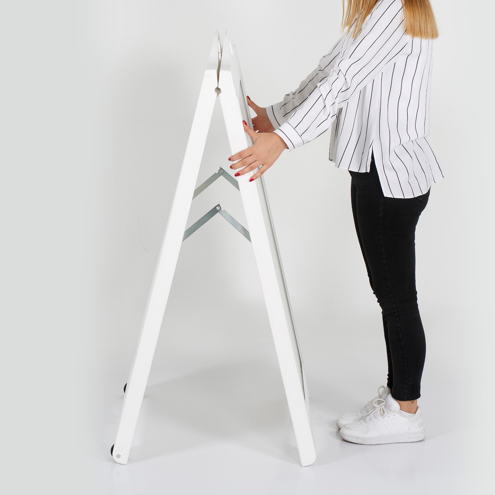 Sandwich Board A-Frame Sidewalk Sign Holder without Protective Cover 24×36 White