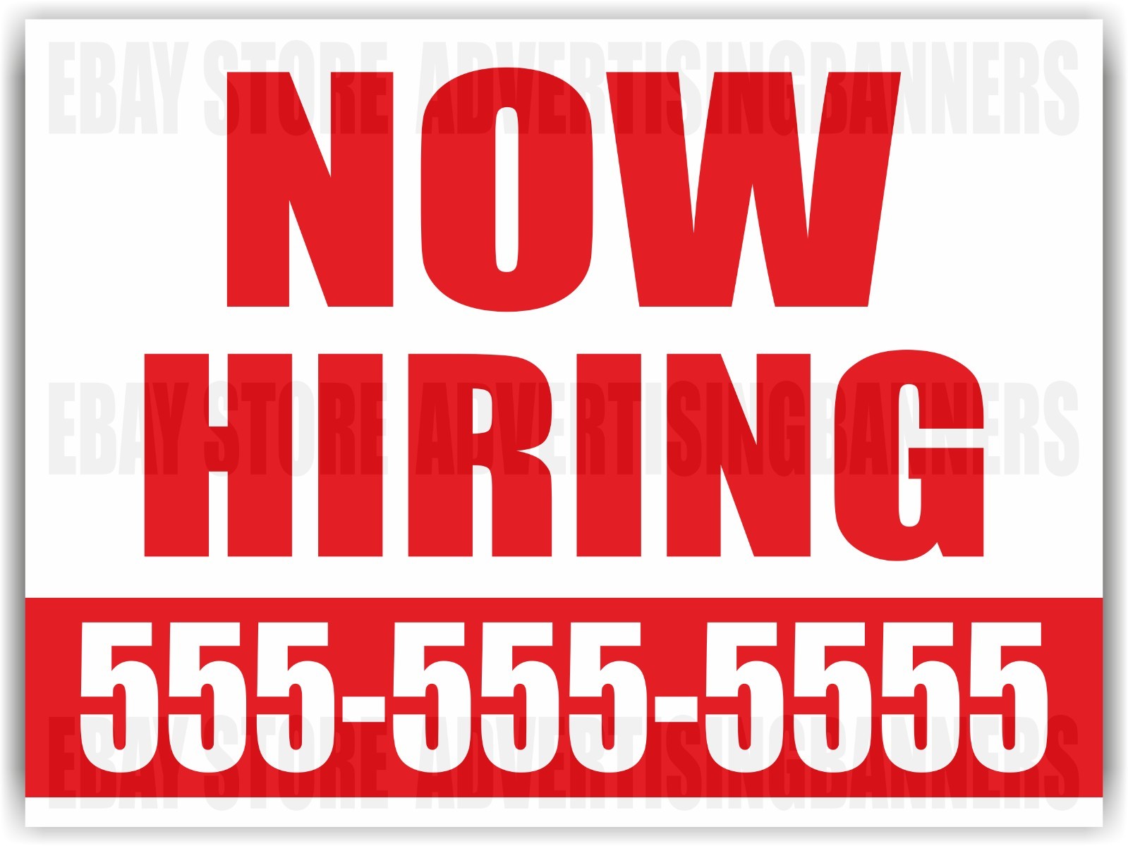 NOW HIRING Yard Sign with H-Stakes CUSTOM PHONE NUMBER Jop Help Wanted Custom