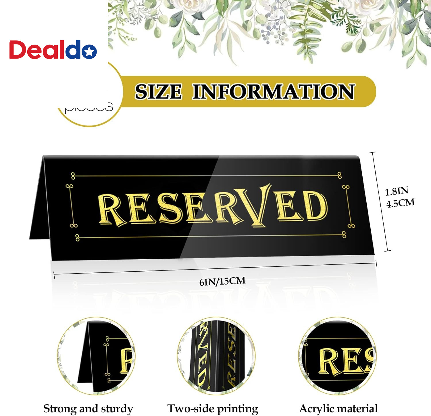 20PCS Acrylic Reserved Table Tent Signs, Reservation Seat Signs for Wedding, Res