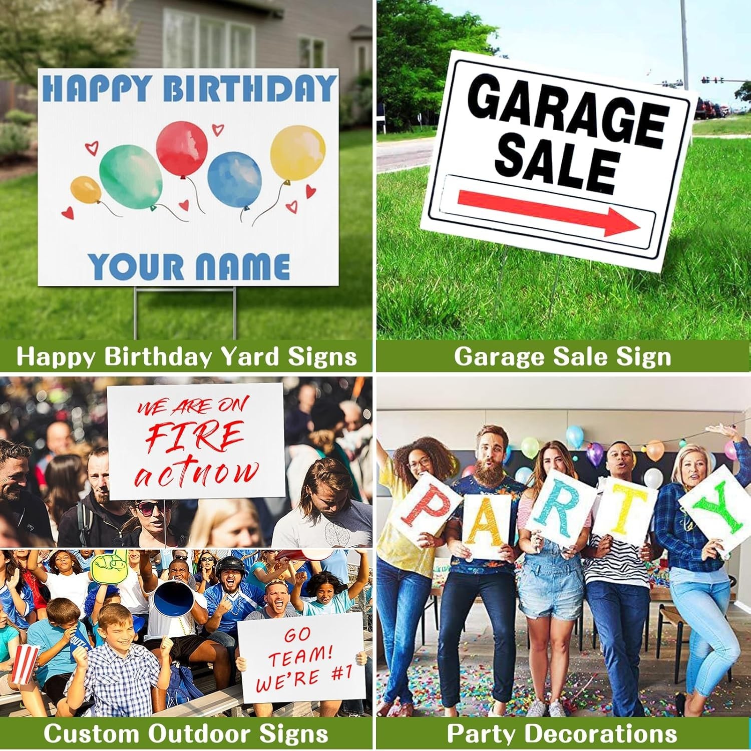 Blank Yard Signs with Stakes 17×12 inch 4 Pack Corrugated Plastic Double Side…