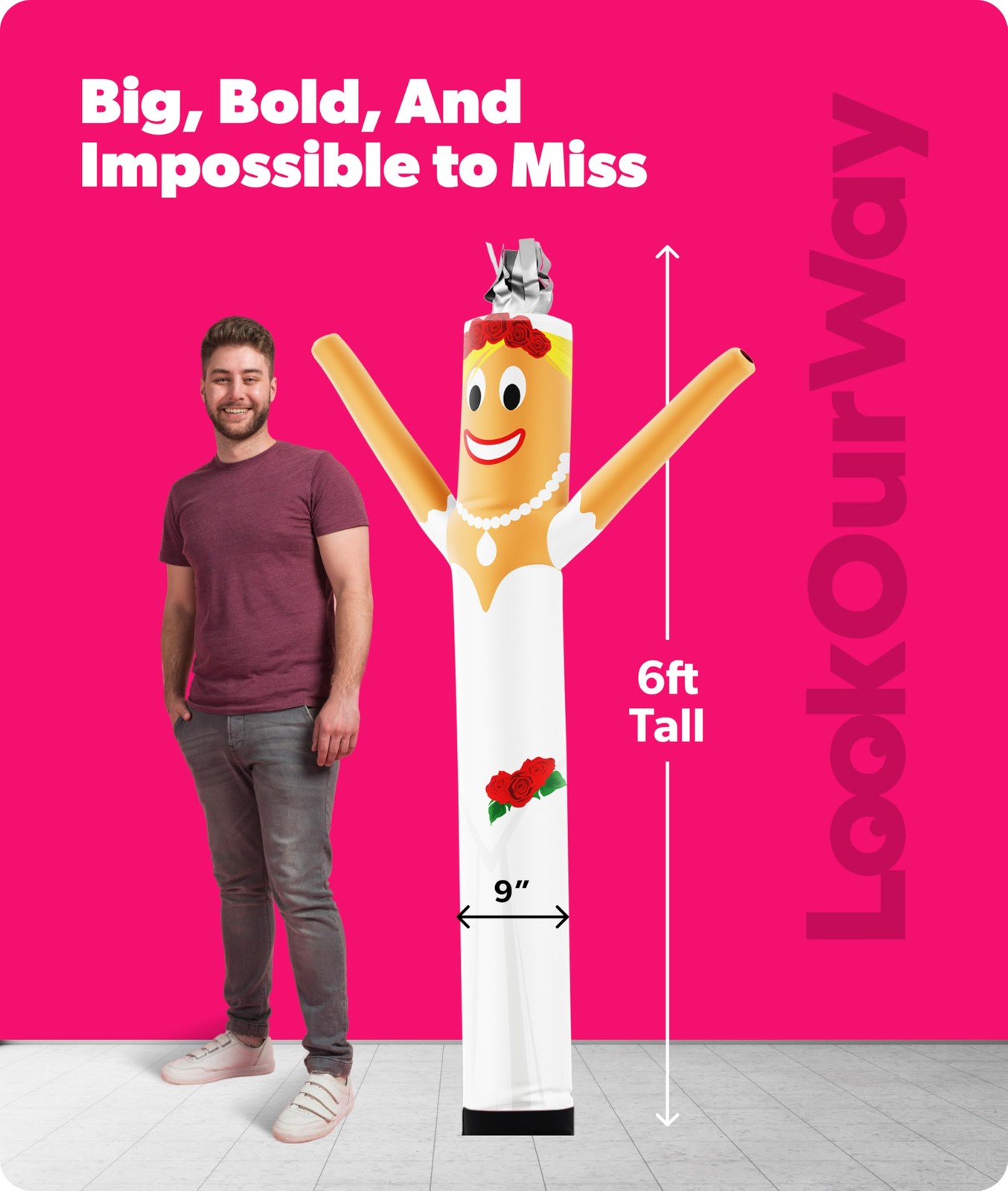 Lookourway Air Dancers Wacky Waving Inflatable Tube Man Attachment – 6 Feet