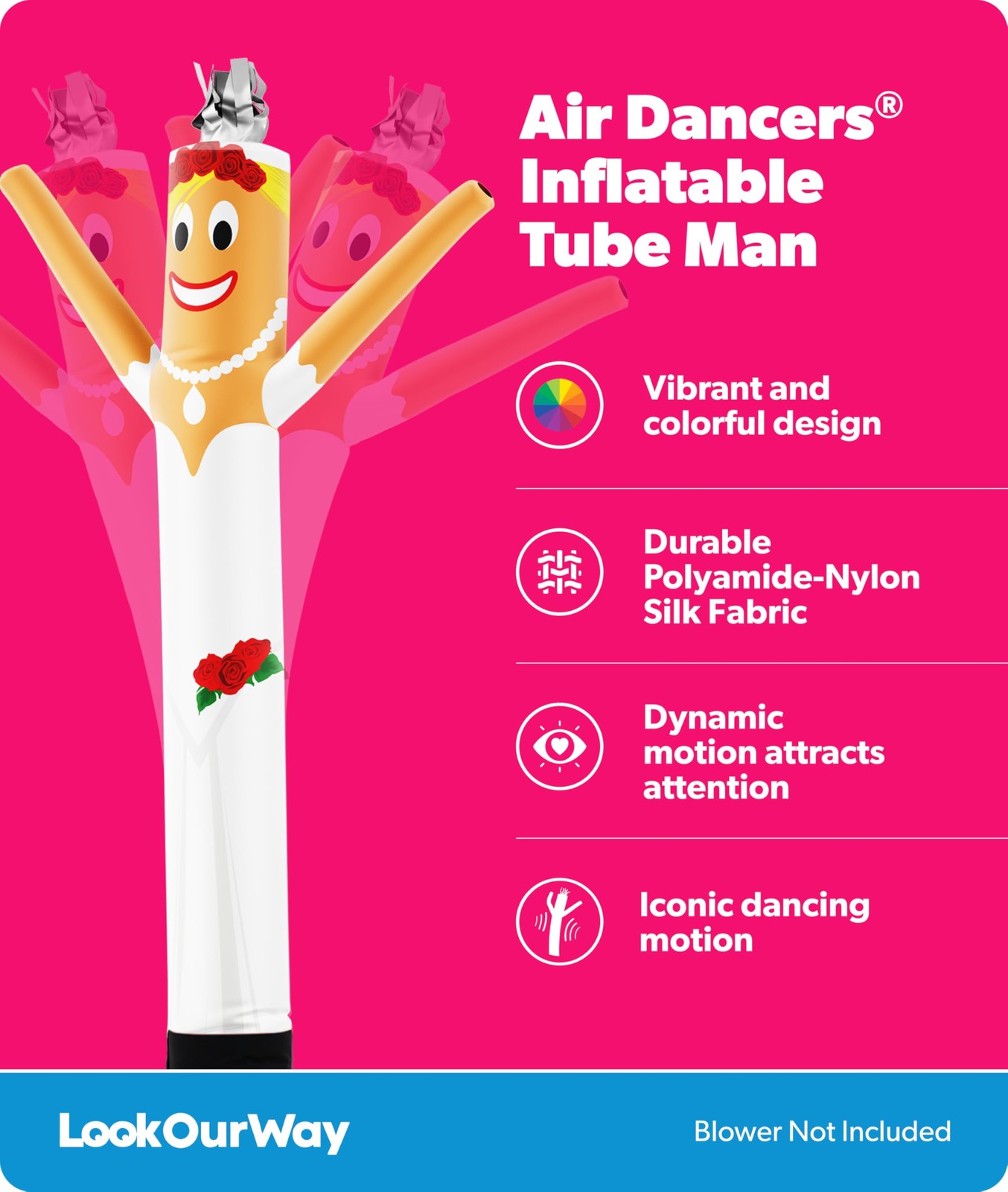 Lookourway Air Dancers Wacky Waving Inflatable Tube Man Attachment – 6 Feet