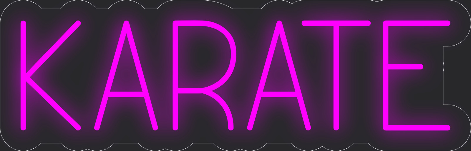 Karate Neon LED Sign Business Wall Decor Lighted Store Sign 24 x 8 in.