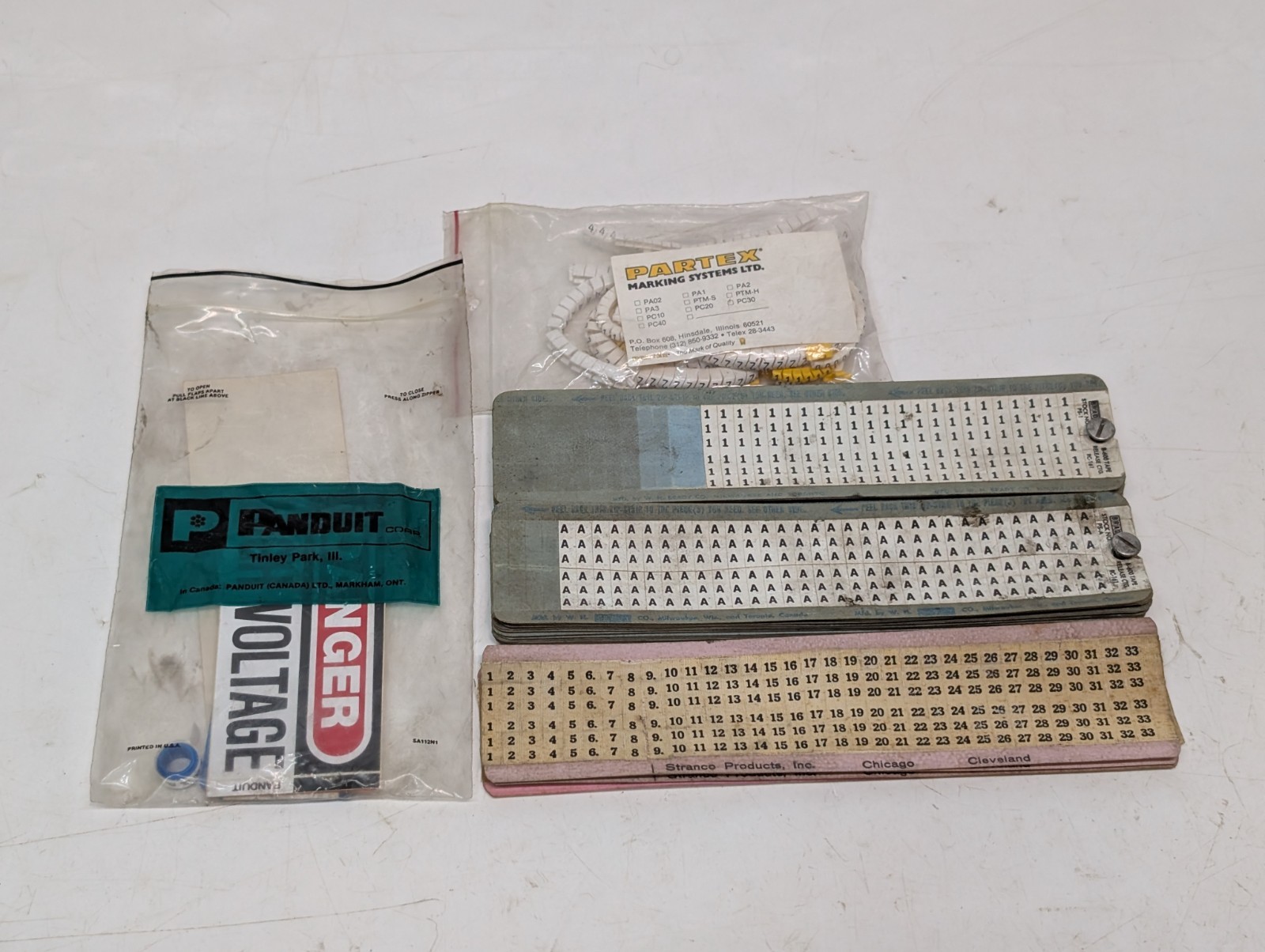 Lot of Assorted Commercial Signs & Labels – Alphabet, Numerical, Safety & More