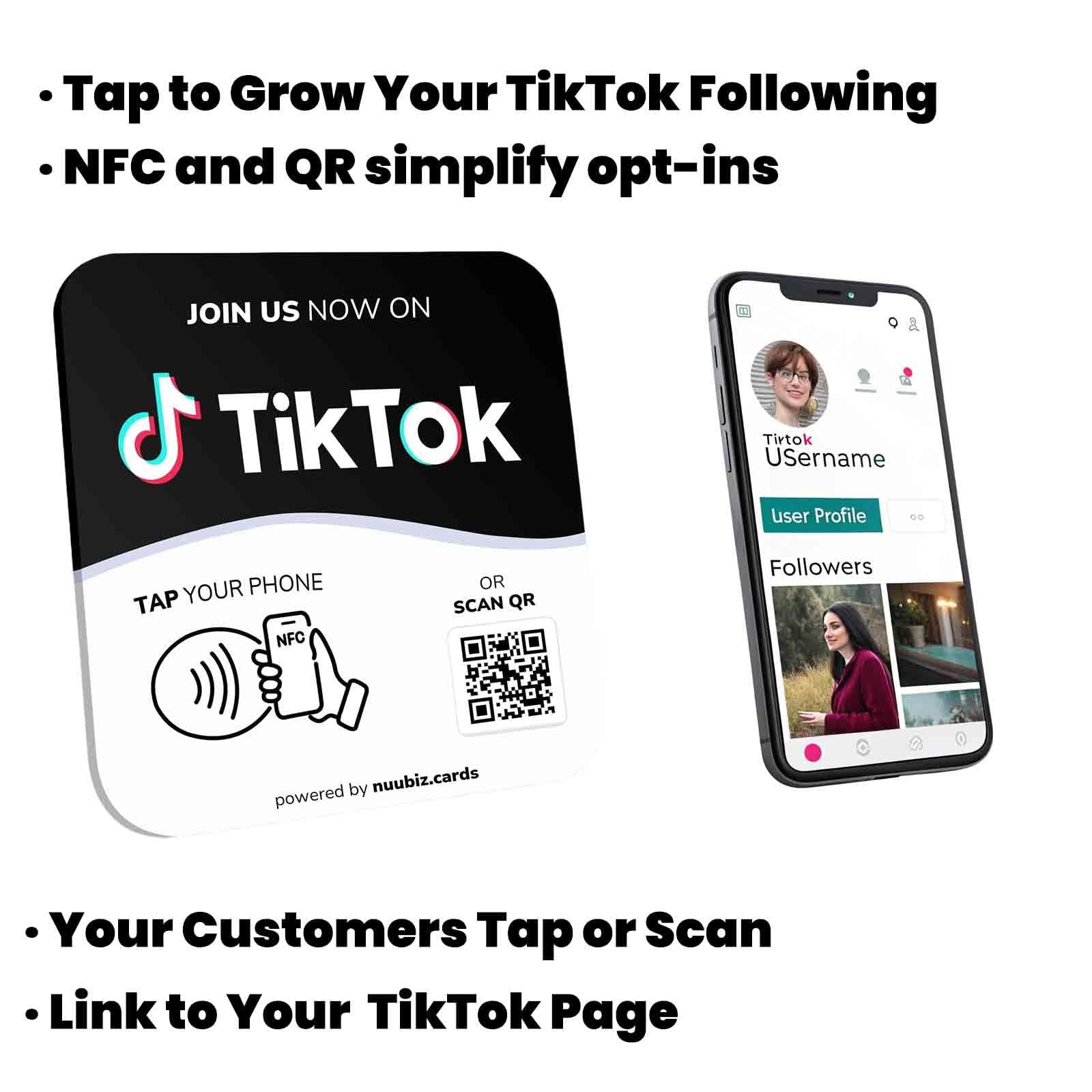 NFC Social Media Sign Plate – QR Code Sign for Social Media, Facebook, TikTok…