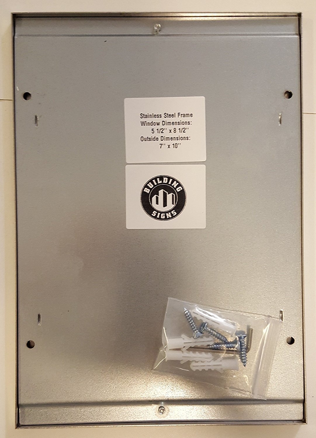 Elevator certificate frame 8.5&Prime; x 5.5&Prime; stainless Steel-REF24-1027