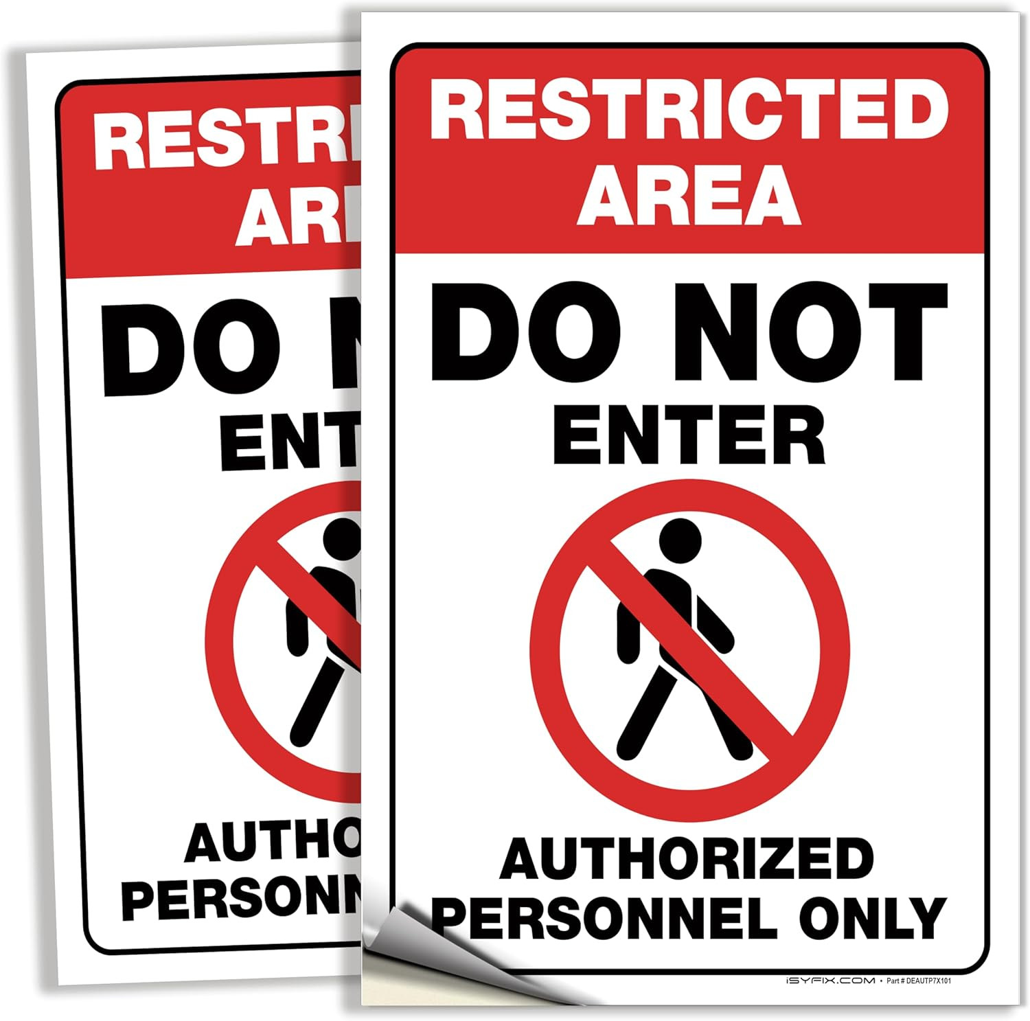 Restricted Area Authorized Personnel Only Sign Stickers 2 Pack 7×10 Inch Vinyl