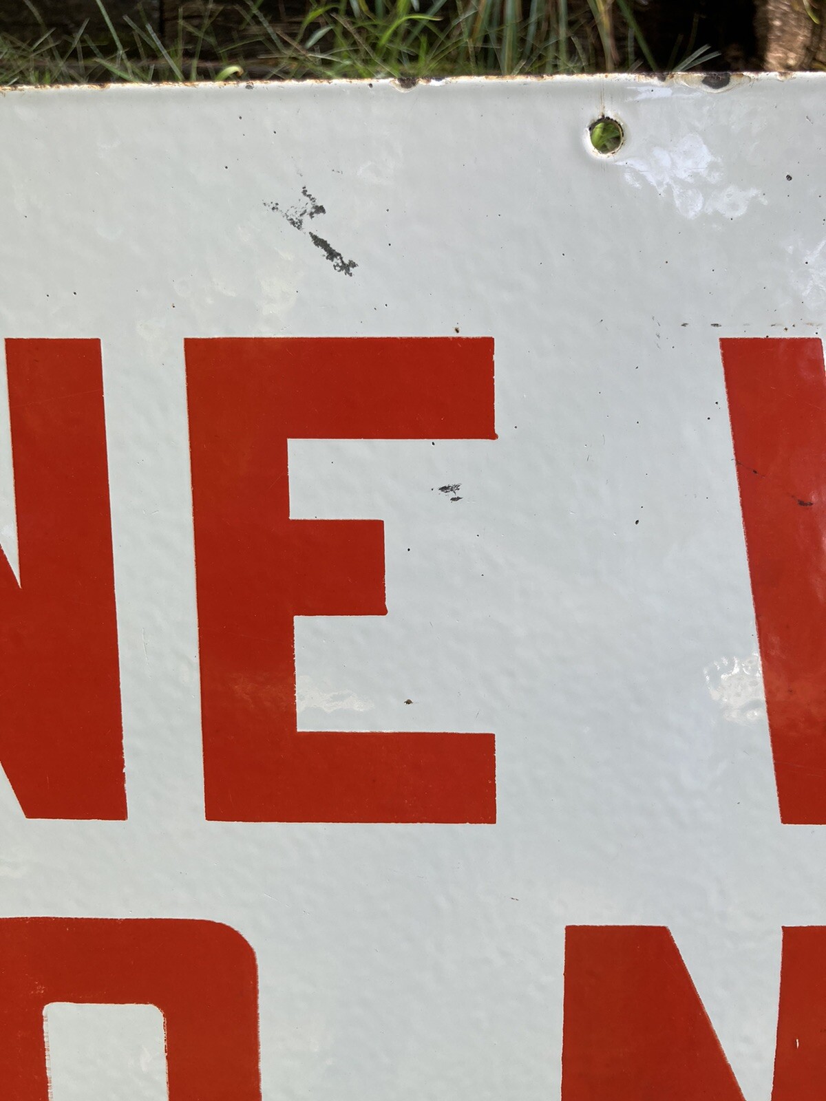 Antique 1950s One Way Do Not Enter Porcelain Sign 28” X 20” Glossy