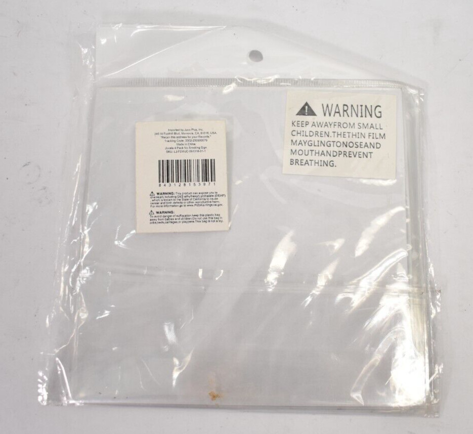 4 Pack No Smoking Sign Square Aluminum Metal Self Adhesive Warning 5.5&Prime;