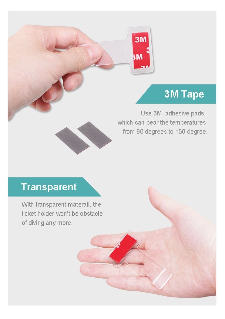 Hypersonic Car Windshield Parking Tickets Holder Transparent Auto