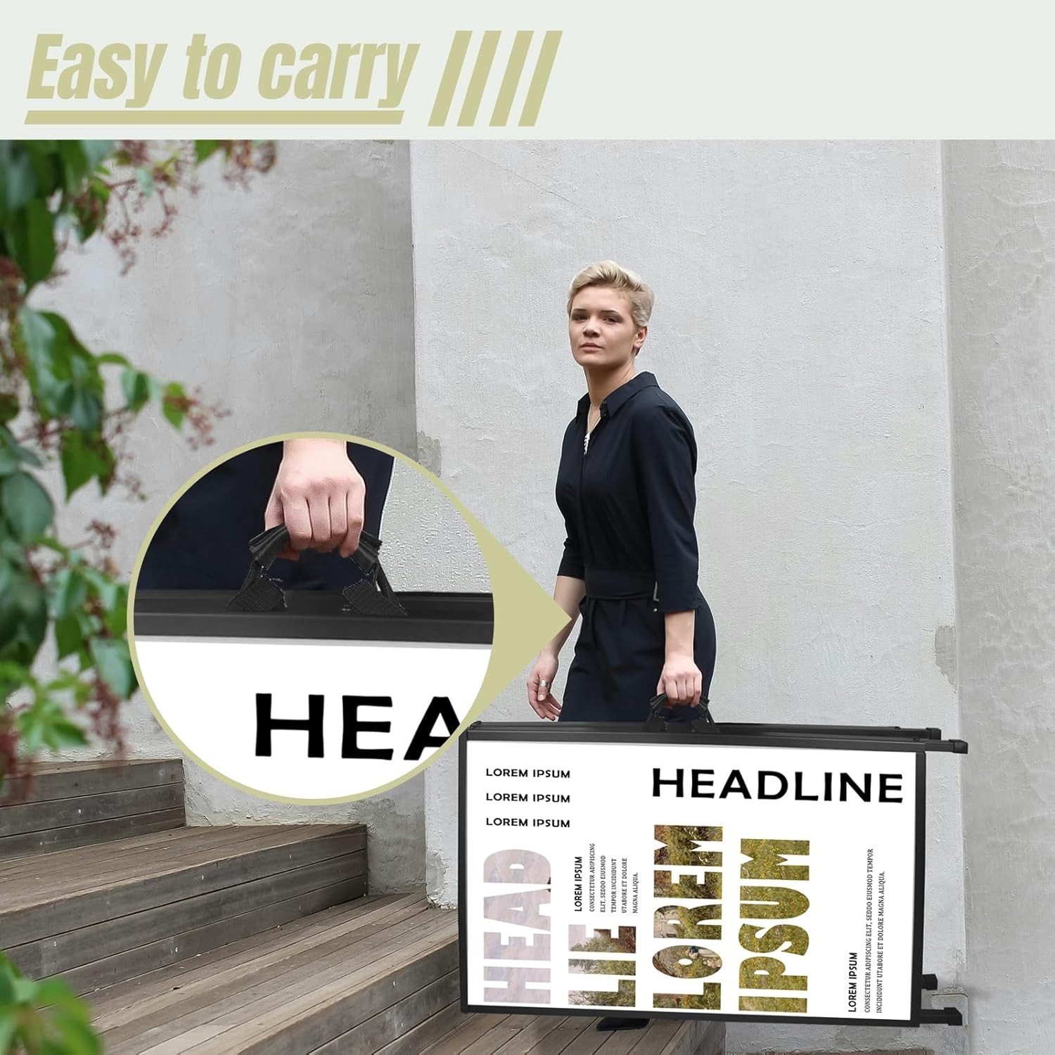 A Frame Sign 24x 36 Inch Heavy Duty Sandwich Board Double-Sided Folding Sign