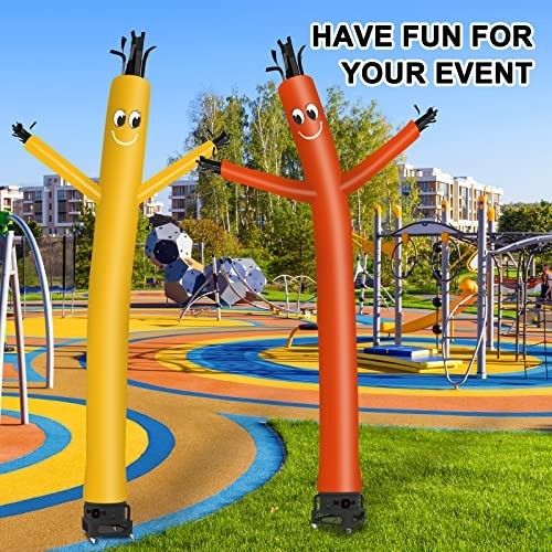 20ft Orange Inflatable Tube Man with 1HP Blower Complete Set