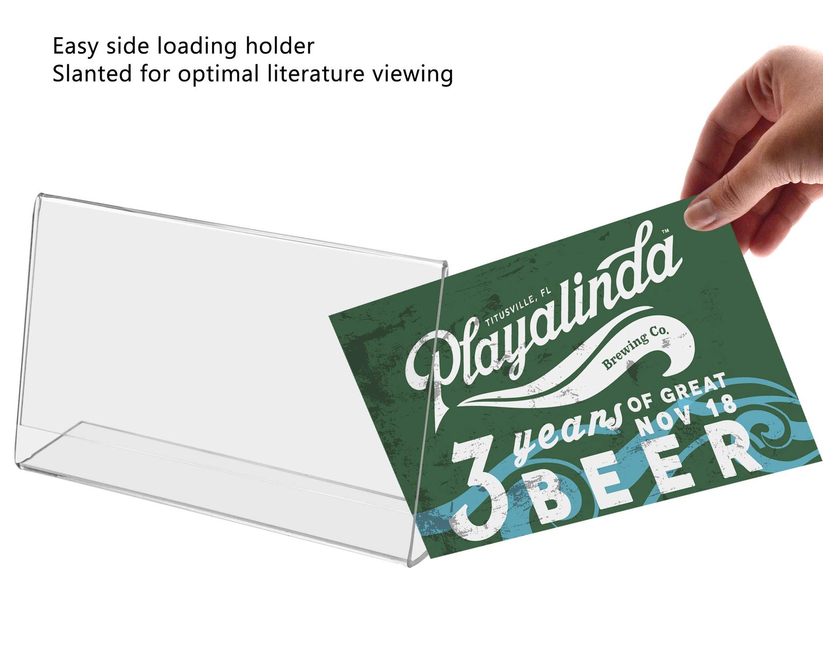 Marketing Holders 2 Pack 7 x 5 Inch Sign Holder L Shape 7&Prime;w x 5&Prime;h, Clear