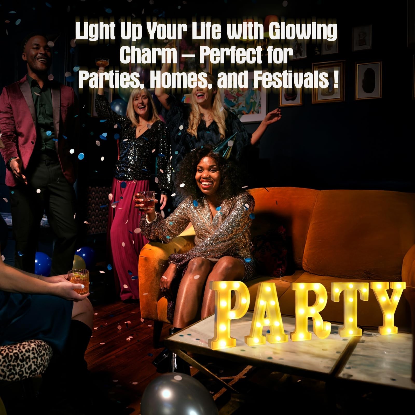 Light Up Letter A to Z,LED Sign Marquee Letters 26 Alphabet for Party Birthda…