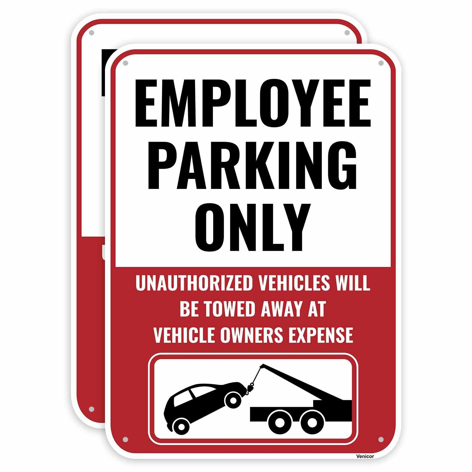 2 PCS 14×10 inch Employee Staff Parking Only Sign Aluminum Metal Material