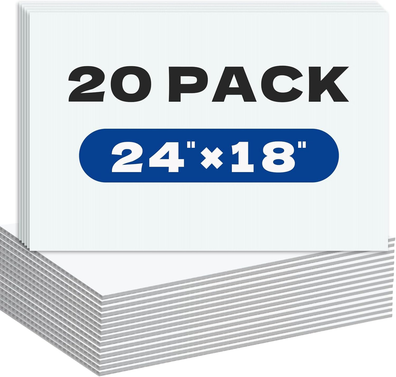 20 Pack Yard Signs Large 18×24 Inches Corrugated Plastic Boards for Garage Sale