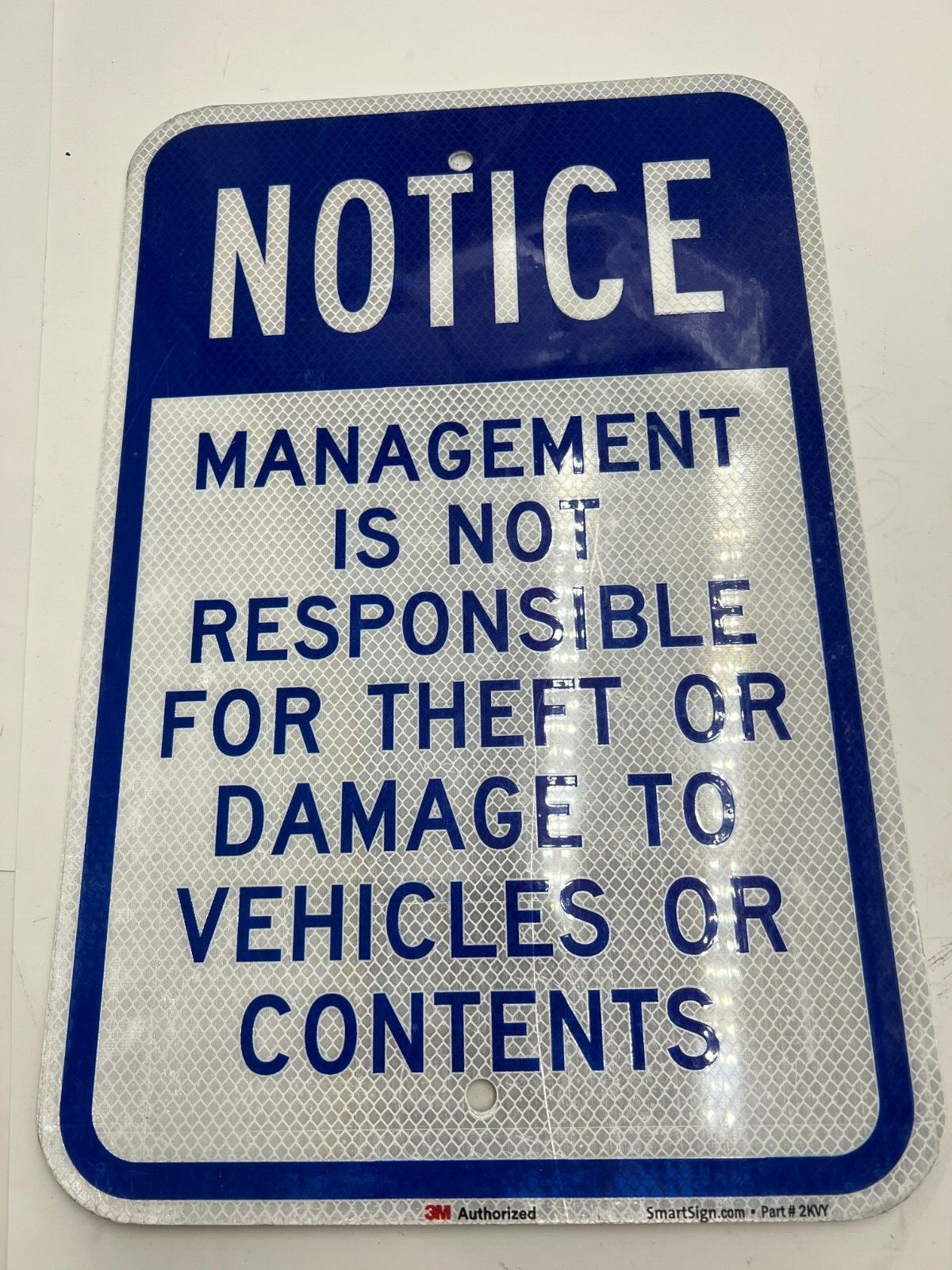 SmartSign Notice Management Is Not Responsible for Theft Sign 12&Prime;x18&Prime; 2KVY