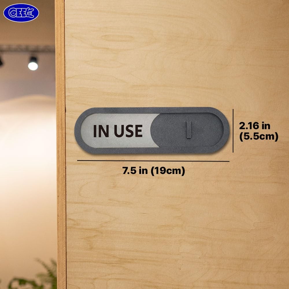 7.5×2.2 Inch Brown Premium MDF In Use Available Privacy Slider Door Sign