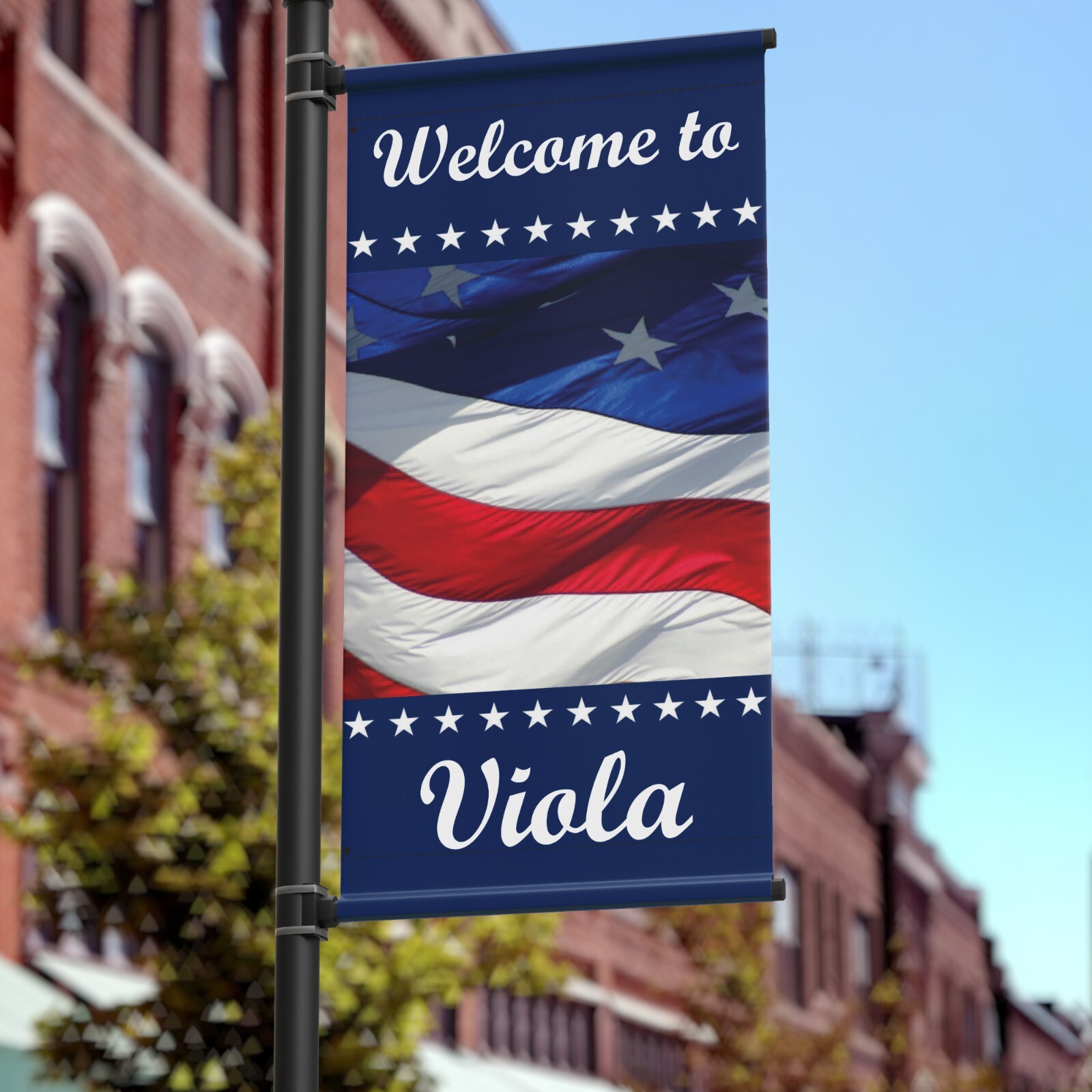 Custom Patriotic Pole Banner – Flag Design – 24×36 Inches, 2-sided, Waterproof