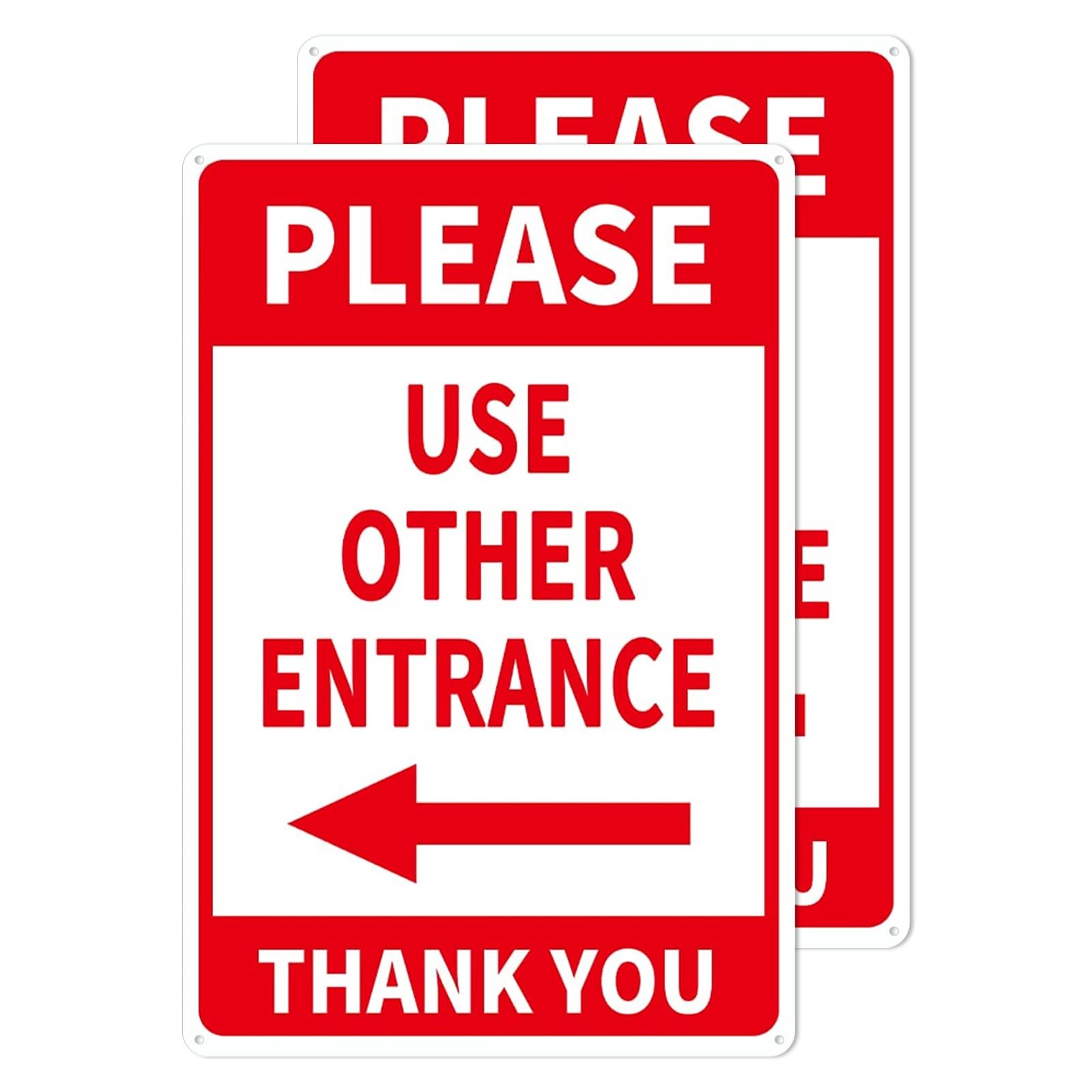 Please Use Other Entrance Sign Aluminum 12×8 Inch Left Arrow Metal Waterproof…