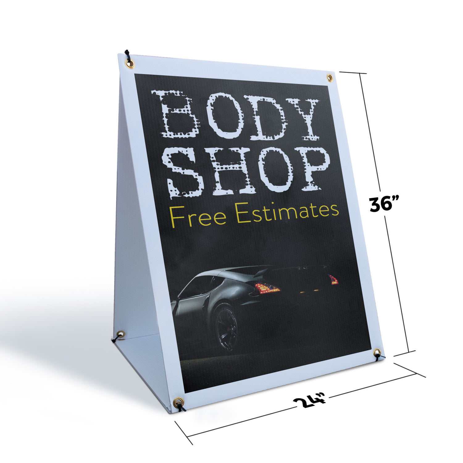 Body Shop Free Estimates A-Frame Sidewalk Sign Collision Repair Auto Paint