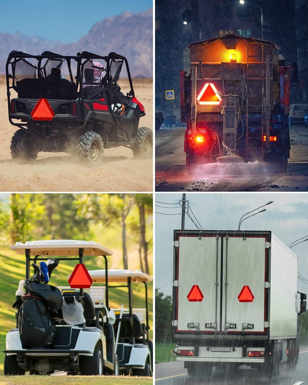 Slow Moving Vehicle Triangle Sign 14×16 Aluminum Diamond Grade Reflective
