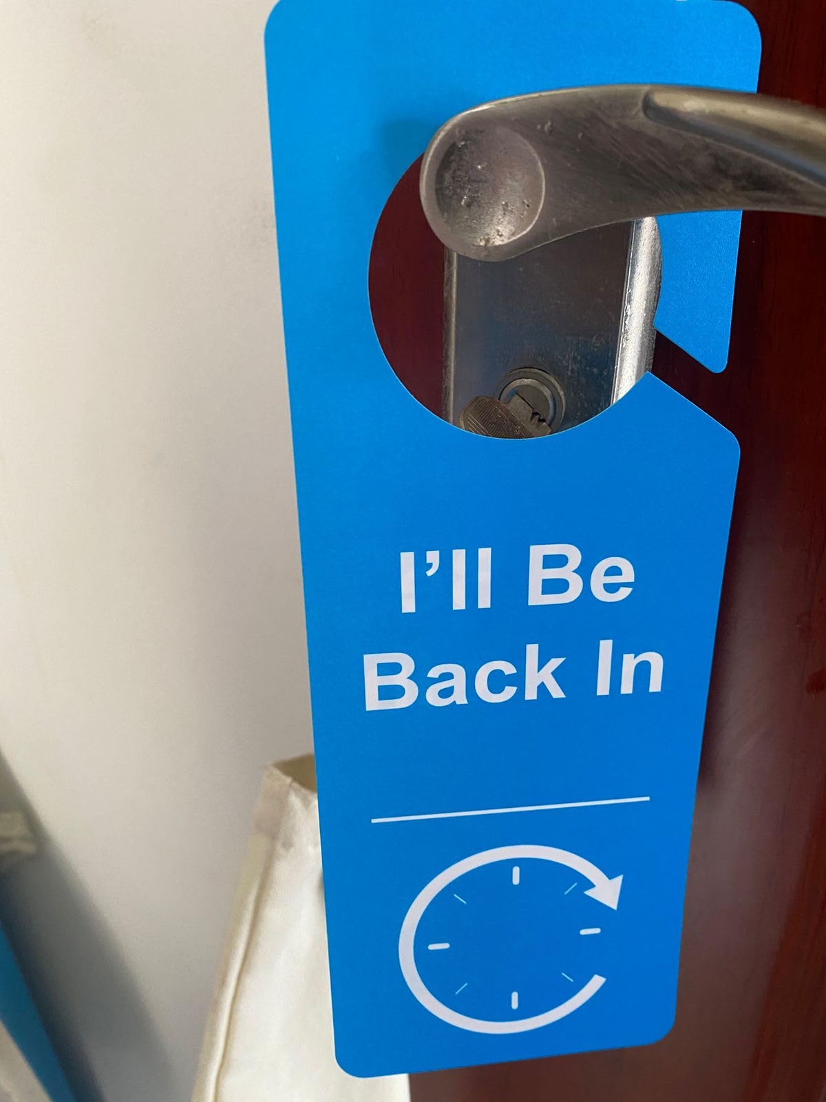 Door Hanger Tags Sign Office Work in a Meeting Double Side 3.5×9.5 » 8 PCS