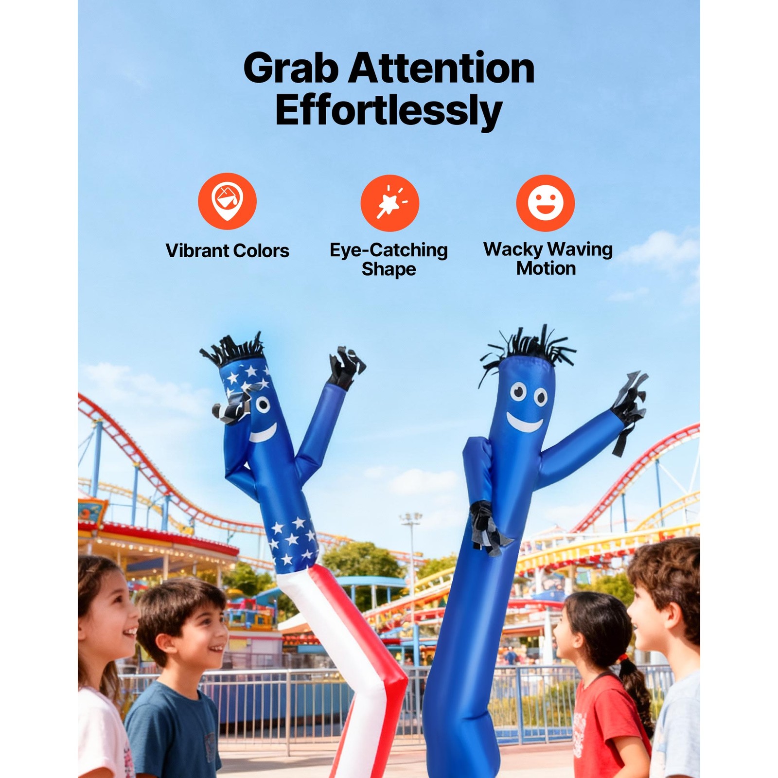 Uimoso Inflatable Tube Man with Blower Fan, 1/15 HP, 6 ft Waving Dancing Figure
