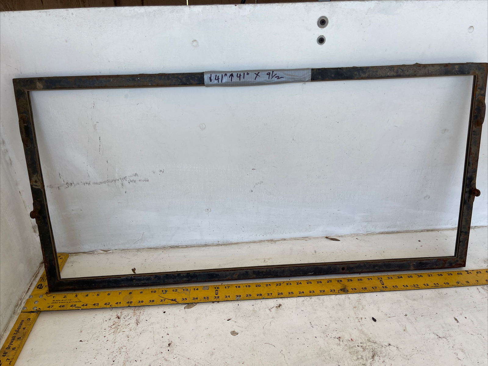 Vintage Windshield Frame with Hinge & Handles 41&Prime; x 9.5&Prime;